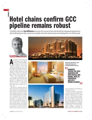 16
COMMENT




      Hotel chains conﬁrm GCC
      pipeline remains robust
          Viability director Guy Wilkinson presents his research into the hotel development pipeline in
          the Gulf and provides some key insights into the chains that are leading the rest of the pack




            COLUMNIST

                  s hoteliers at the sharp end


          A       of operations brace them-
                  selves for another challeng-
                  ing summer in many GCC
          locations, it may be a less than
          comforting thought to know that
                                                                                   (Above) A Luxury Collection Hotel — Ajman.
                                                                                   (Left) Ramada Kuwait guest room.
                                                                                   (Below) Hilton Riyadh Hotel & Residence.

          the ladies and gentlemen up at the
          head ofﬁce responsible for devel-                                                MARRIOTT
          opment, in their wisdom, are still                                               TOPPED THE 2010
          planning to launch an extraordi-
          nary number of new rooms in the
                                                                                           RANKINGS FOR
          region — just to add to the fun!                                                 BOTH HOTELS AND
             A new survey conducted by my                                                  ROOMS, WITH 29
          ﬁrm Viability shows that the 2010                                                PROPERTIES
          pipeline of conﬁrmed new hotel
          rooms in the GCC is the second
                                                                                           AND 9572
          largest on record — and we have                                                  ROOMS PLANNED
          been doing this research for 12
          years now.
             We directly contacted some 80
          hotel chains active in the GCC this                                      sion, the pipeline is still looking as
          year, of which 55 conﬁrmed future                                        strong as it ever was.
          GCC projects. The survey showed                                             In total, 19 chains each declared
          that 283 hotels with 83,604 rooms                                        more than 1000 rooms under devel-
          were ofﬁcially planned as of May                                         opment, compared to 23 in 2009
          2010, compared with 325 proper-                                          and 20 in 2008. Marriott topped
          ties and 92,026 rooms last year,                                         the 2010 rankings for both hotels
          equivalent to reductions of 20%                                          and rooms, with 29 properties and
          and 19% respectively. However,                                           9572 rooms planned bearing the
          back in May 2008, at the peak of                                         Marriott, JW Marriott, Courtyard
          the real estate boom, we recorded                                        by Marriott, Renaissance and Ritz-
          82,357 rooms in 295 hotels, and that                                     Carton brands. In second place,
          in itself was a 10-year record. In                                       Accor’s pipeline comprises 23
          other words, recession or no reces-                                      hotels with 6433 rooms under its


          June 2010 • Hotelier Middle East                                                 www.hoteliermiddleeast.com
 
