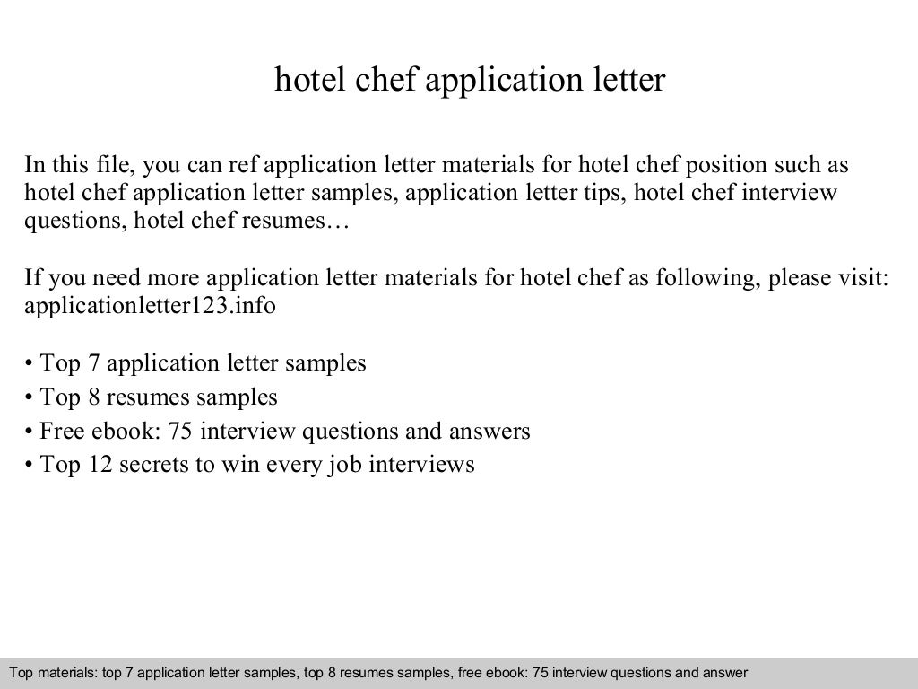 how to write an hotel application letter