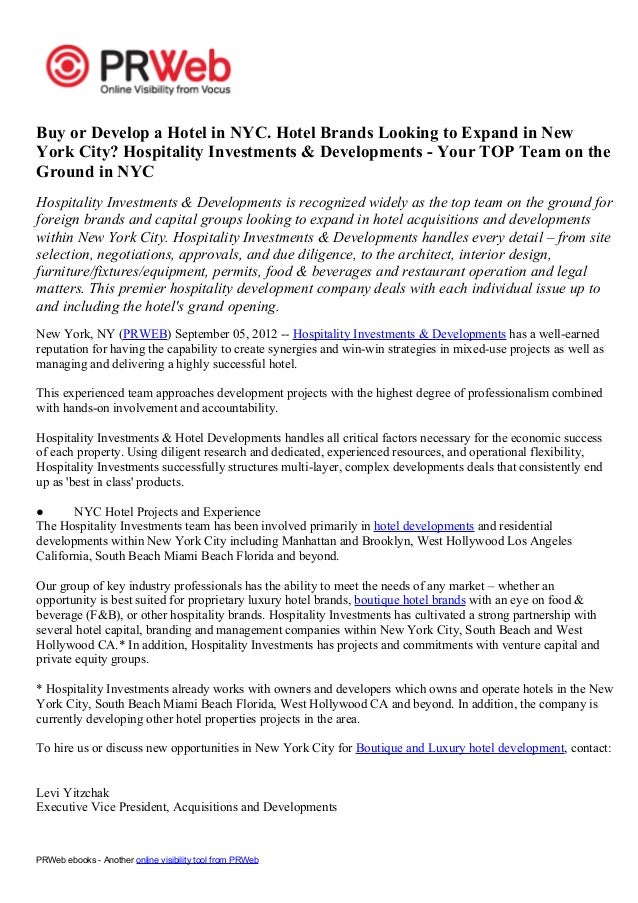 Hotel Developers NYC Develop a Hotel in NYC