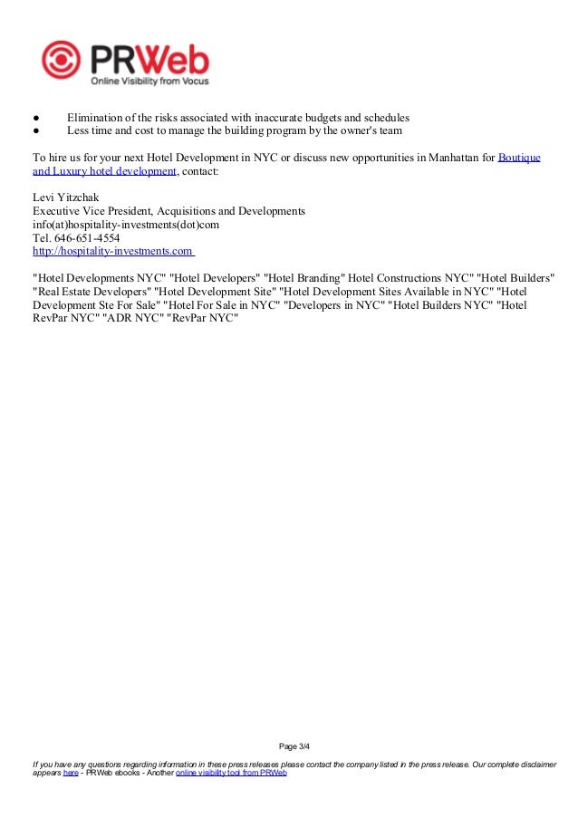 Hotel Developers NYC Develop a Hotel in NYC