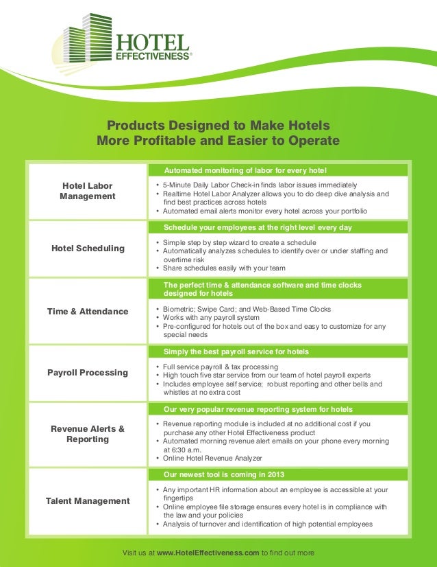 Hotel Effectiveness Corporate Brochure