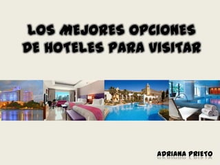LOS MEJORES OPCIONES
DE HOTELES PARA VISITAR

ADRIANA PRIETO

 