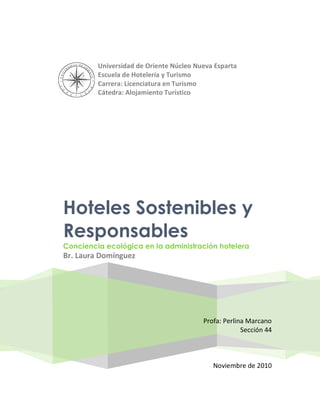 Hoteles sostenibles y responsables (Ensayo)