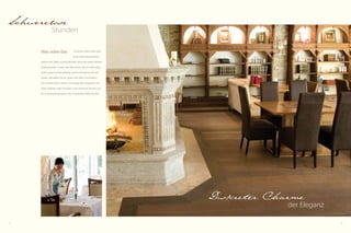 12 13
Schwerelose
Stunden
schönste Hotel ohne herz-
liche Aufmerksamkeiten,
welche die Seele umschmeicheln, ohne die vielen kleinen
professionellen Gesten der Menschen, die im Hotel tätig
sind? Lassen Sie das zeitlose, warme Ambiente auf sich
wirken, genießen Sie ein gutes Glas Wein, schmökern
Sie in einem Buch, führen Sie anregende Gespräche mit
Ihren Liebsten oder Freunden und vertrauen Sie sich uns
an. Und staunend spüren Sie: Schwerelos fließt die Zeit.
Was wäre das
Neues Bild Bar?
der Eleganz
Diskreter harme
 