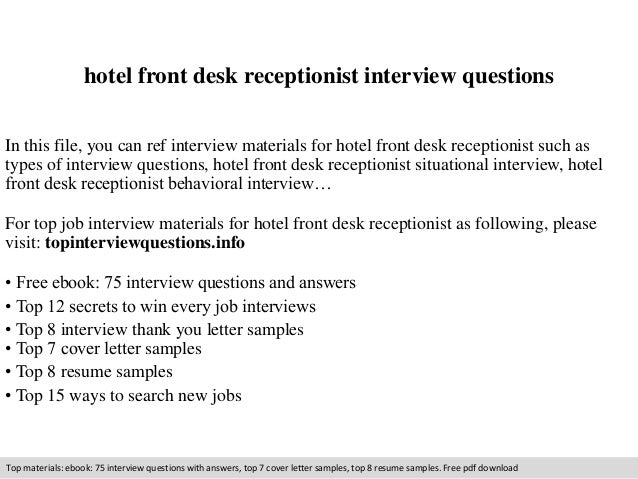 Interview Questions For Receptionist Position Remar