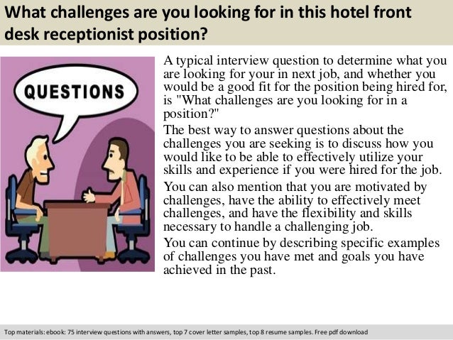 Hotel Front Desk Receptionist Interview Questions