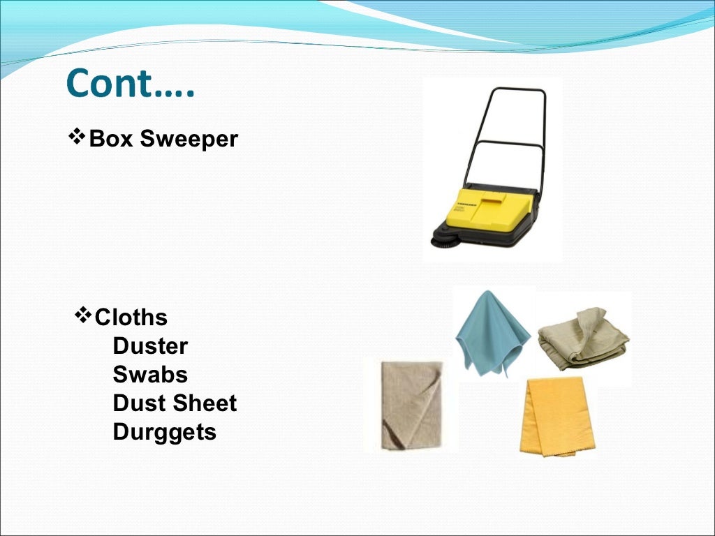 Housekeeping Role and Cleaning Equipment