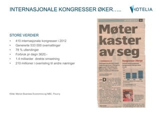 OPPSUMMERING:
«STAVANGER MED UNIKE MULIGHETER»
• Hotellene i Stavanger har en sterk posisjon
• Oljen er fundamentet og vil...