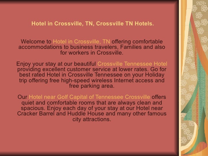 Hotel In Crossville Tn Crossville Tn
