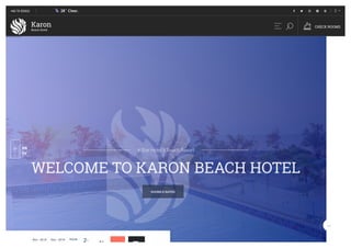 +66 76 530611 28˚ Clear.     
Karon
Beach Hotel

CHECK ROOMS
4 Star Hotel & Beach Resort
WELCOME TO KARON BEACH HOTEL
ROOMS E SUITES
 PR
EV

croll
Nov - 2019 Nov - 2019 Adults ⌄2
 