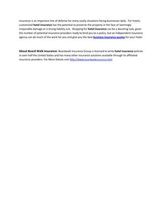 Hotel liability and property insurance | DOCX