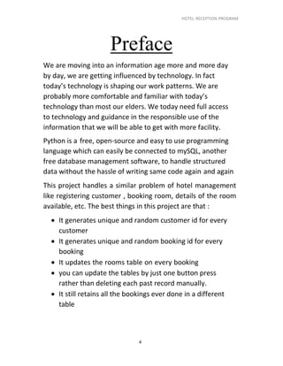computer science Hotel management program file | PDF