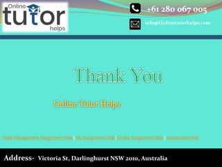 info@Onlinetutorhelps.com
+61 280 067 005
Address- Victoria St, Darlinghurst NSW 2010, Australia
Hotel Management Assignment Help | My Assignment Help| Online Assignment Help | Assessment Help
 