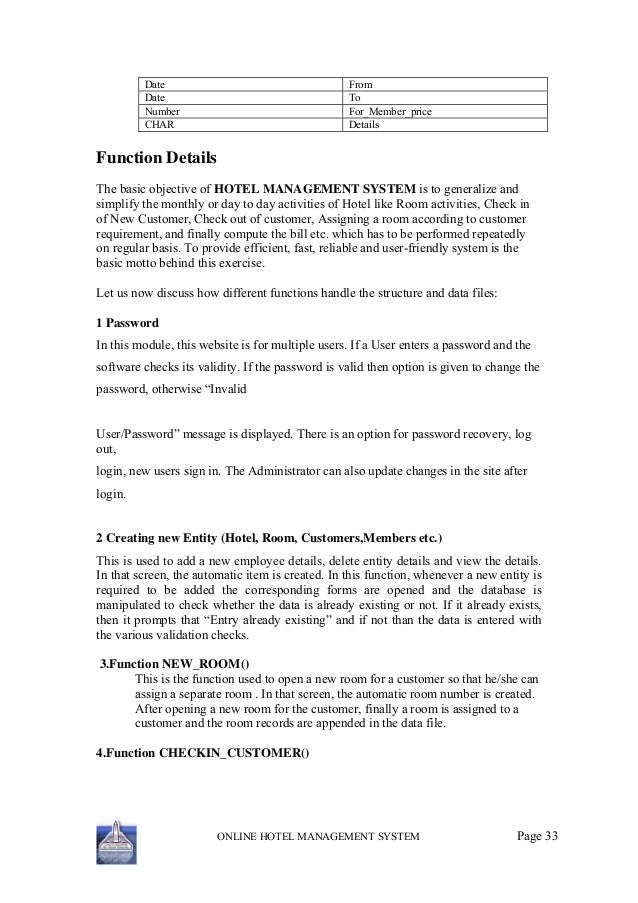 objective of hotel management