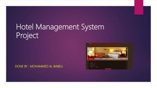 Hotel management system project | PPTX