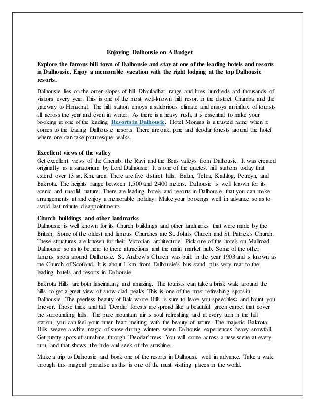 Enjoying dalhousie on a budget with Dalhousie Group Packages