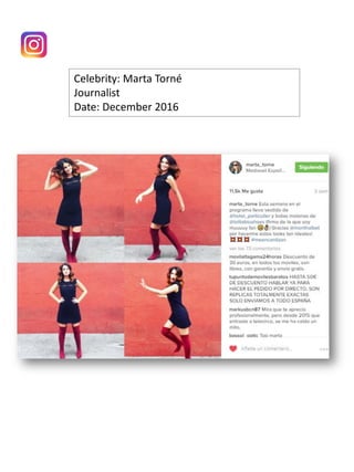 Celebrity: Marta Torné
Journalist
Date: December 2016
 