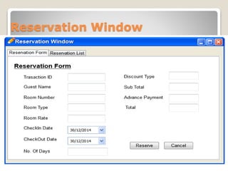 Reservation Window