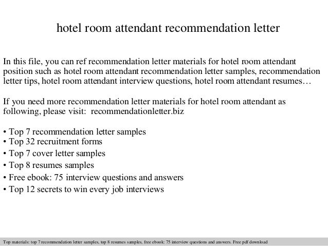 hotel room attendant resumes