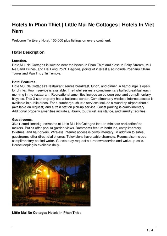 Hotels In Phan Thiet Little Mui Ne Cottages Hotels In Viet Nam