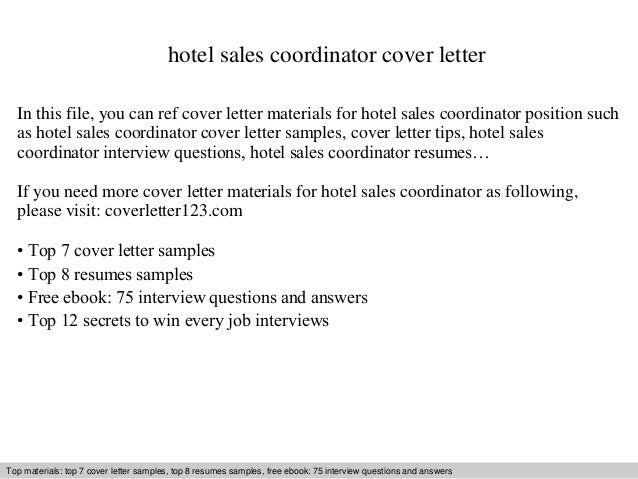 sample sales coordinator cover letter