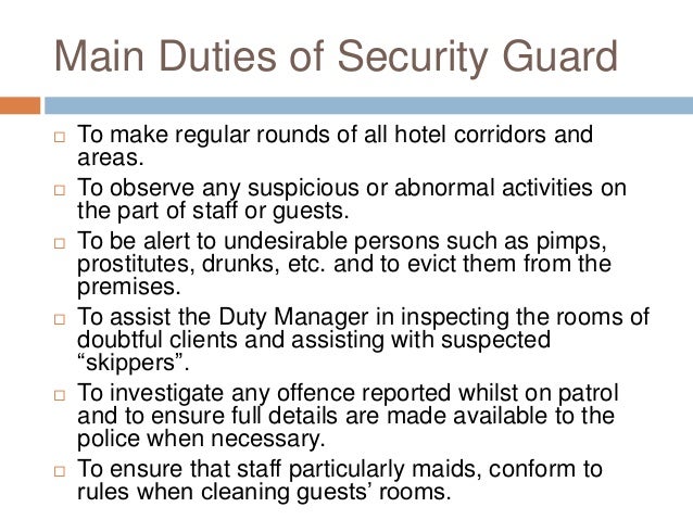 Security officer daily report example