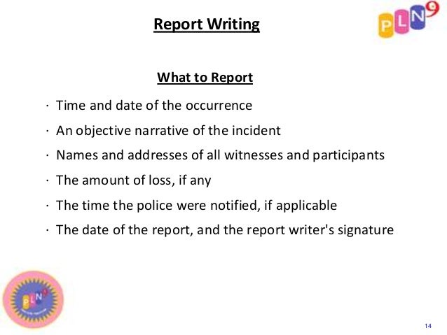 security officer report writing example