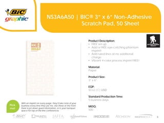 Bic 50 Sheet Non-Adhesive Scratch Printed Pad 4 x 6