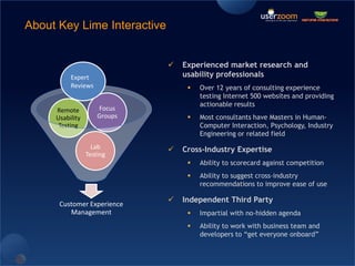 About Key Lime InteractiveExperienced market research and usability professionals