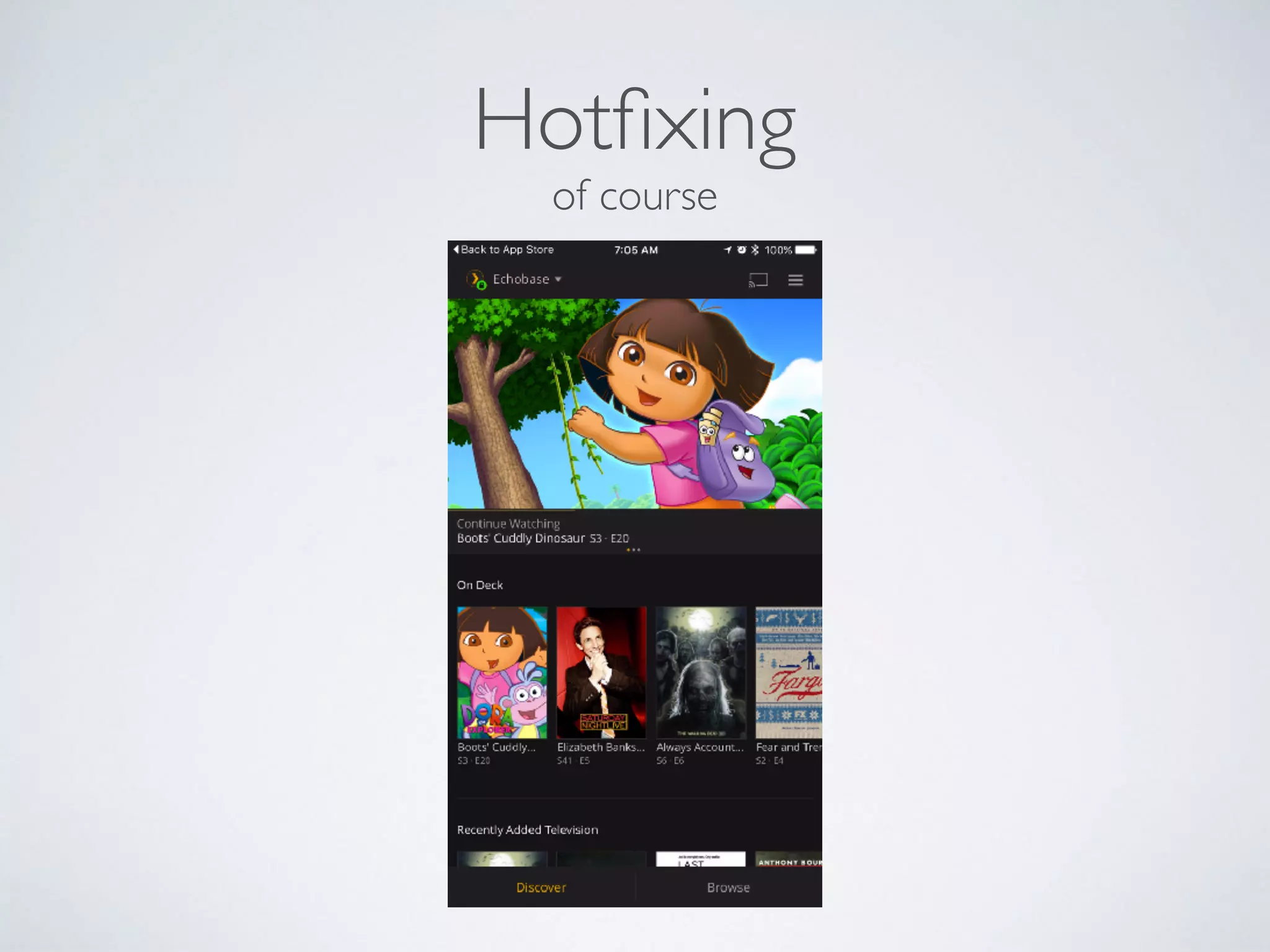 Hotﬁxing
of course
 