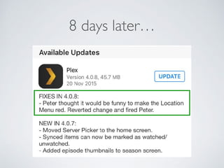 8 days later…
 