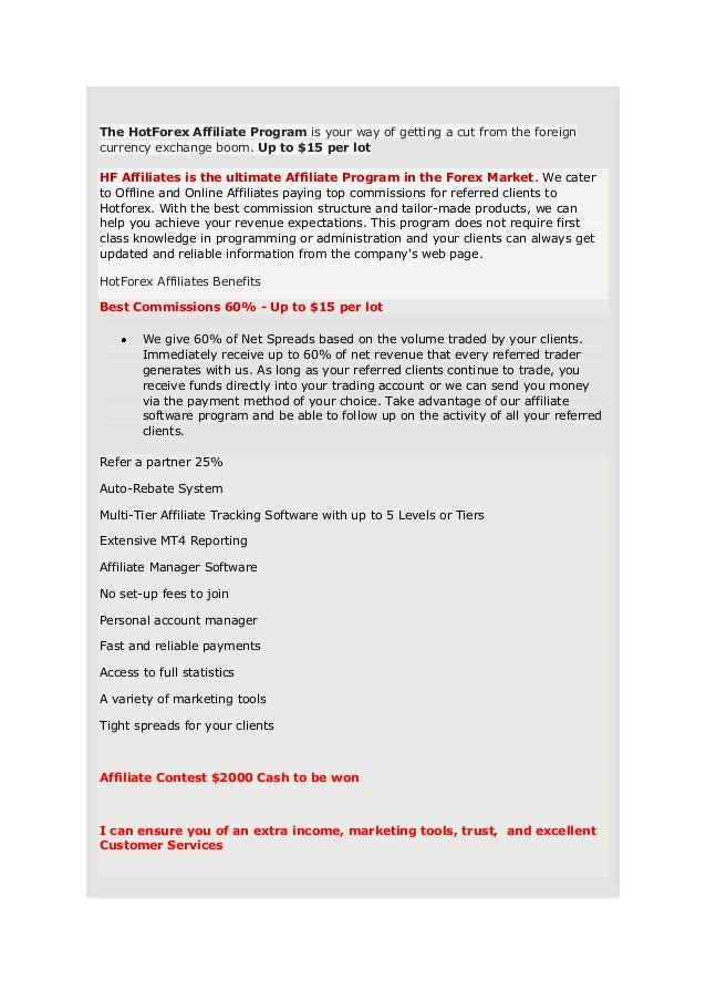 Hot forex affiliate program