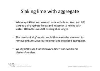 BLFI Hot Lime Mortars at Russborough Lime Kiln | PDF