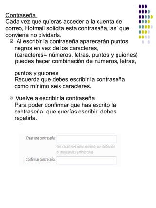 Procedimiento para crear una cuenta de correo electronico en Hotmail | PPT