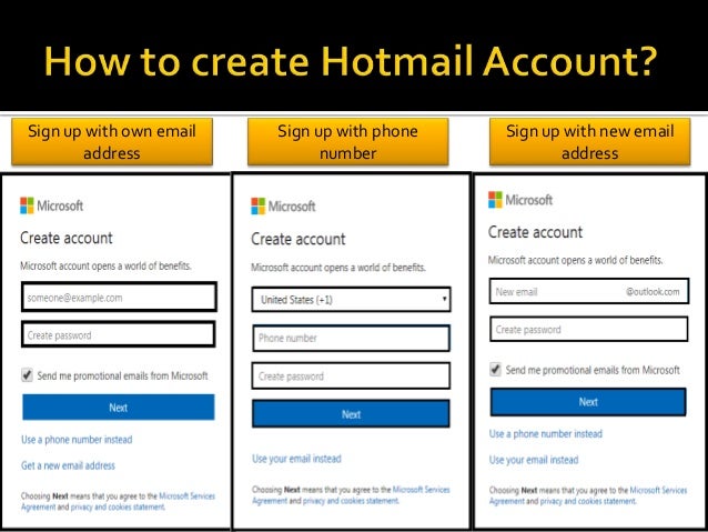 hotmail sign up login