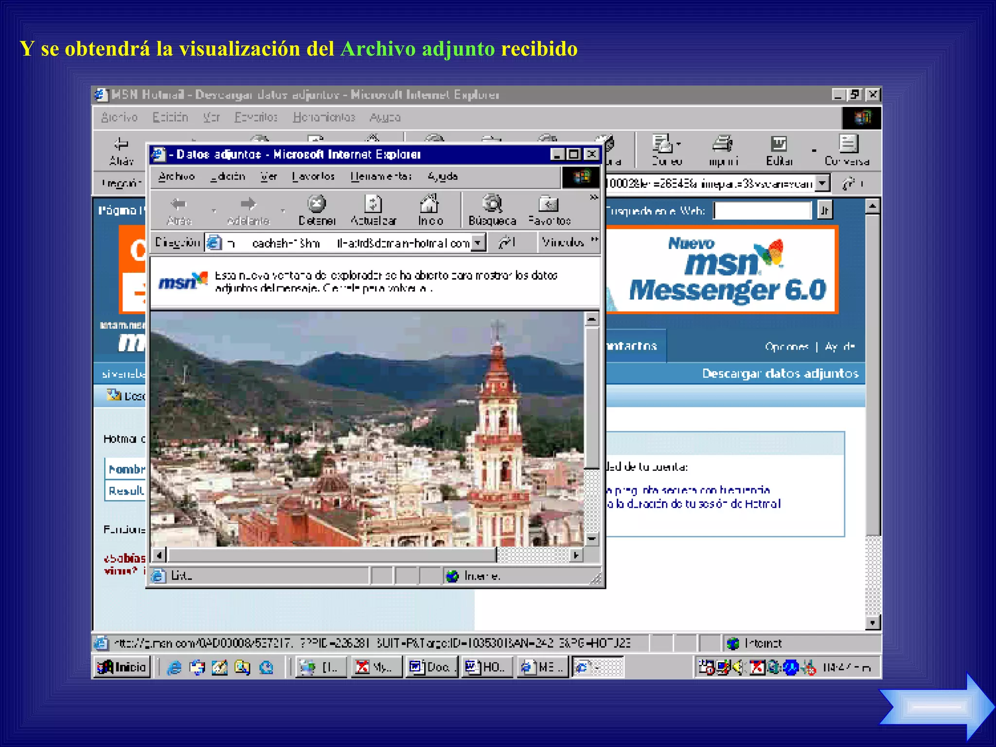 Y se obtendrá la visualización del Archivo adjunto recibido