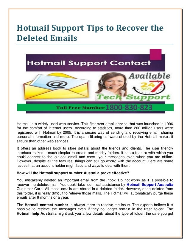 Hotmail Support Tips To Recover The Deleted Emails