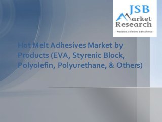 Hot Melt Adhesives Market by
Products (EVA, Styrenic Block,
Polyolefin, Polyurethane, & Others)

 