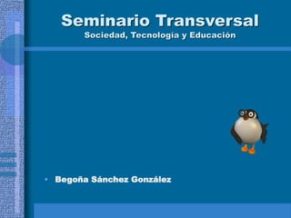 Seminario Transversal
Sociedad, Tecnología y Educación
• Begoña Sánchez González
 