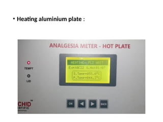 • Heating aluminium plate :
 