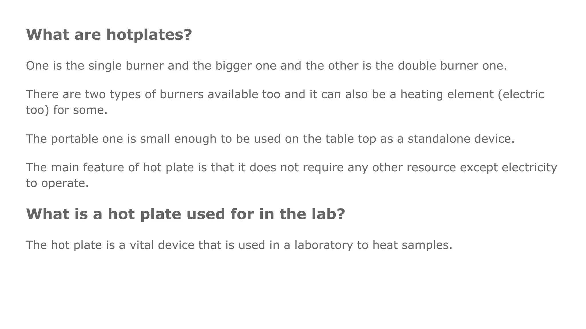 Hot plates the essential laboratory equipment PPT