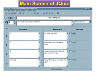 Main Screen of JQuiz
 