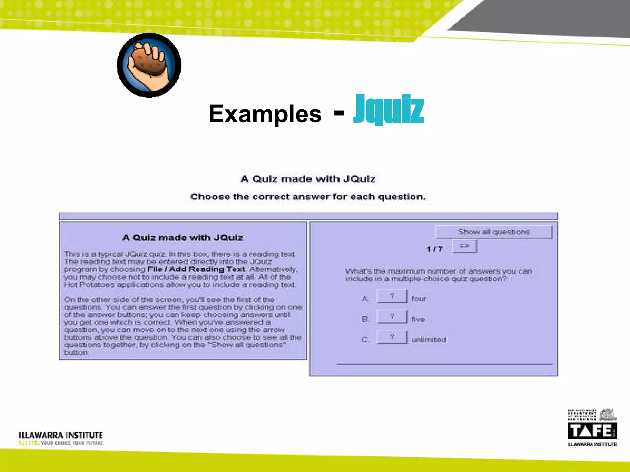 Examples  -  Jquiz 