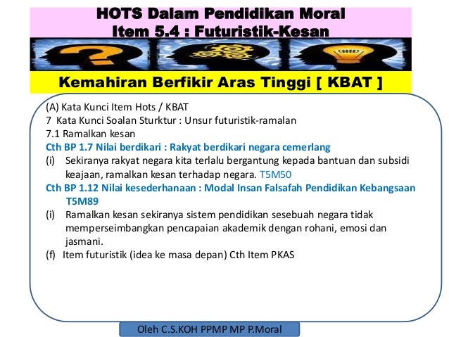 Hots dalam pendidikan moral