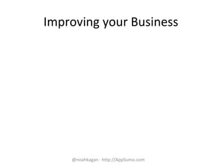 Improving your Business
@noahkagan · http://AppSumo.com
 