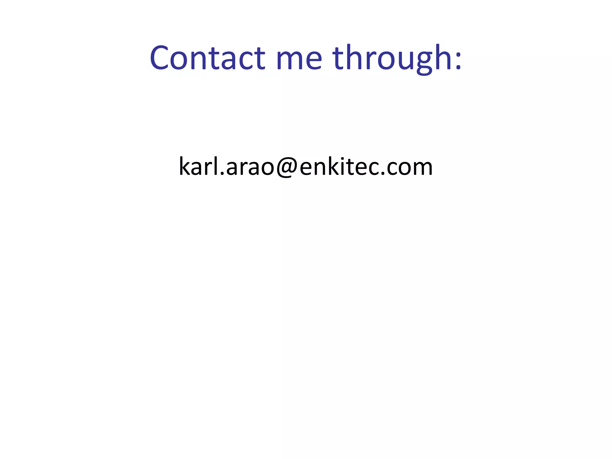 Contact me through:

 karl.arao@enkitec.com
 