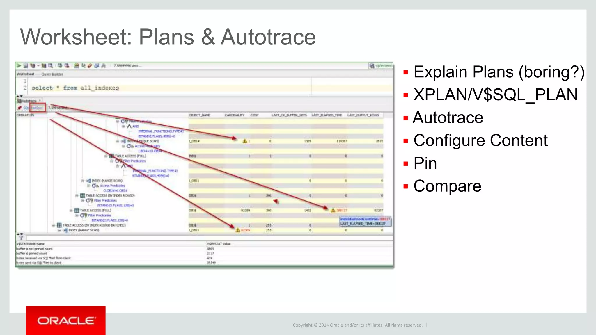 Copyright © 2014 Oracle and/or its affiliates. All rights reserved. |
Autotrace HotSpots (new for 4.1)
 