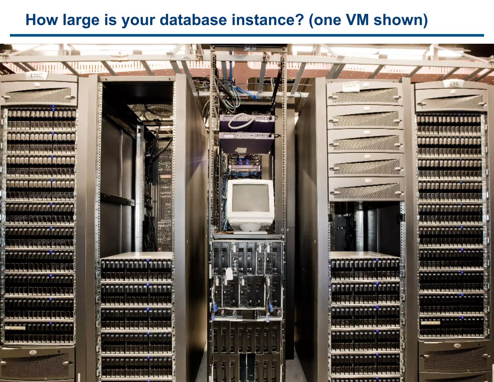 How large is your database instance? (one VM shown)
 