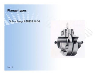 Flange types
Orifice flange ASME B 16.36
Page  18
 