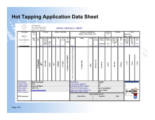 Hot Tapping Application Data Sheet
Page  84
 